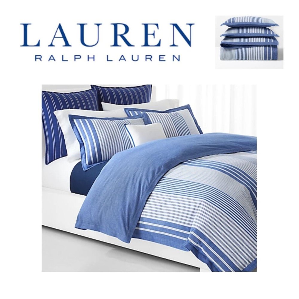 Lauren Ralph Lauren Heath Stripe King Duvet Cover Set
